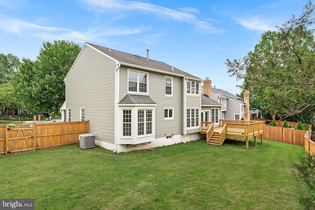 2619 Stone Mountain Ct, Herndon, VA 20170 - back of house with cooling unit, a deck, and roof with shingles