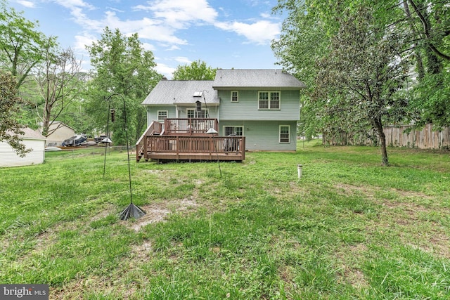 8328 Ridge View Rd, Lusby, MD 20657 - rear view of house with a wooden deck