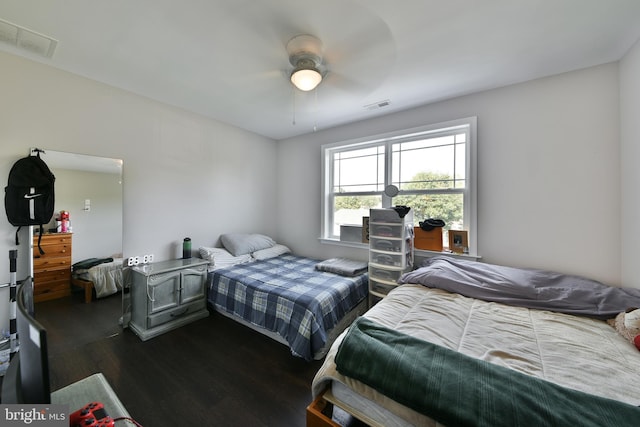 150 Fairfax Dr, Cinnaminson, NJ 08077 - bedroom with dark wood-style flooring and a ceiling fan