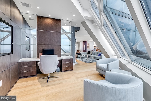 50 S 16th St Unit 5401, Philadelphia, PA 19102 - home office featuring light wood-type flooring and recessed lighting