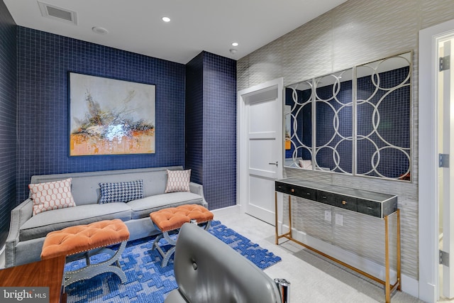 50 S 16th St Unit 5401, Philadelphia, PA 19102 - carpeted living area featuring recessed lighting and baseboards