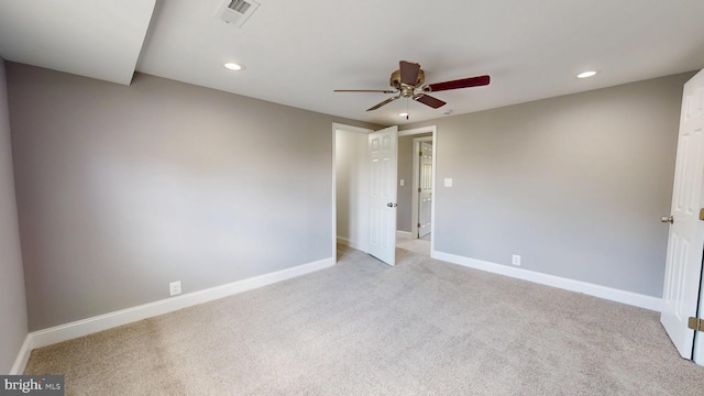 4329 Ridge Rd, Baltimore, MD 21236 - spare room with a ceiling fan, light carpet, recessed lighting, and baseboards