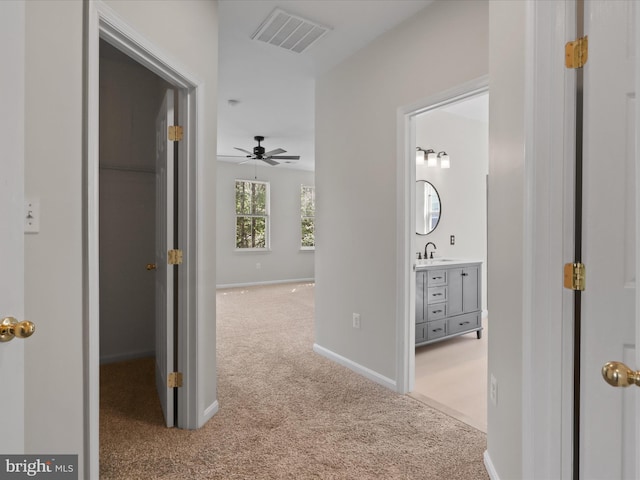 17494 Lethridge Cir, Round Hill, VA 20141 - hallway with carpet