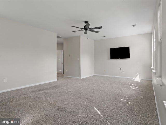 17494 Lethridge Cir, Round Hill, VA 20141 - unfurnished living room with ceiling fan and carpet flooring