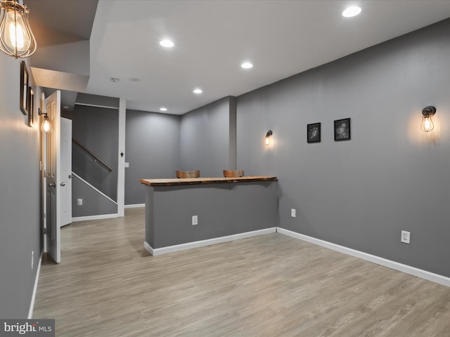 17494 Lethridge Cir, Round Hill, VA 20141 - finished basement featuring light wood-style floors, recessed lighting, and stairs