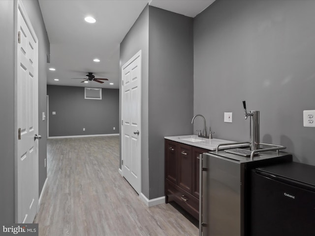 17494 Lethridge Cir, Round Hill, VA 20141 - washroom featuring ceiling fan, light wood-style floors, and recessed lighting