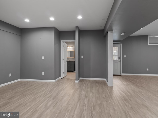 17494 Lethridge Cir, Round Hill, VA 20141 - empty room with light wood-type flooring and recessed lighting