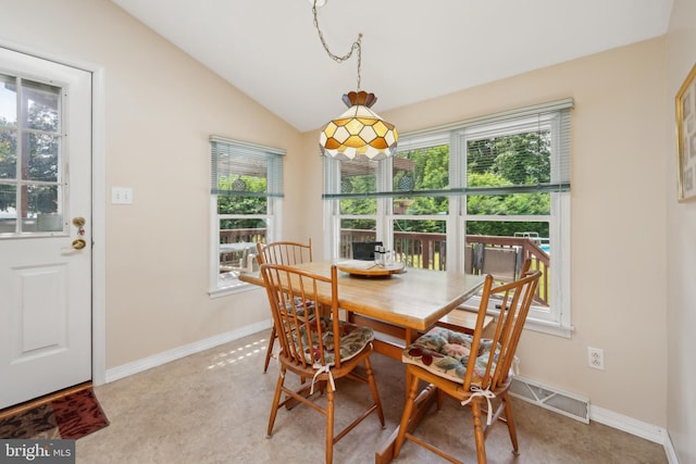 2 Tomahawk Dr, Marlton, NJ 08053 - dining area featuring healthy amount of natural light, lofted ceiling, and baseboards