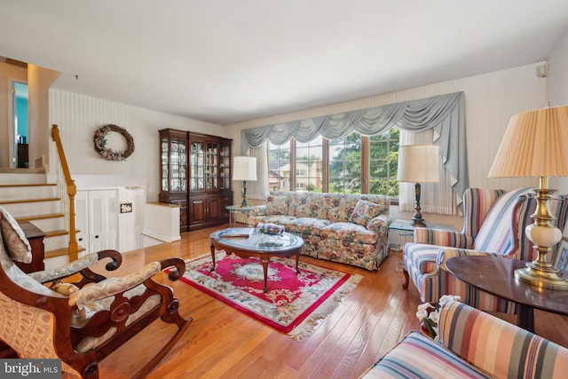 2 Tomahawk Dr, Marlton, NJ 08053 - living room with hardwood / wood-style flooring and stairs