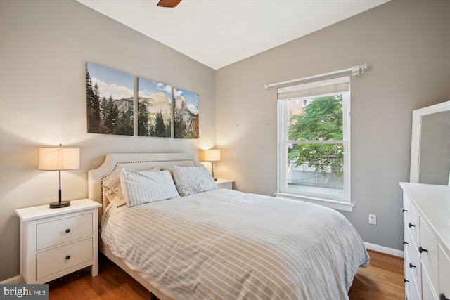 1725 Willard St NW Unit 3, Washington, DC 20009 - bedroom with dark wood-style floors and ceiling fan