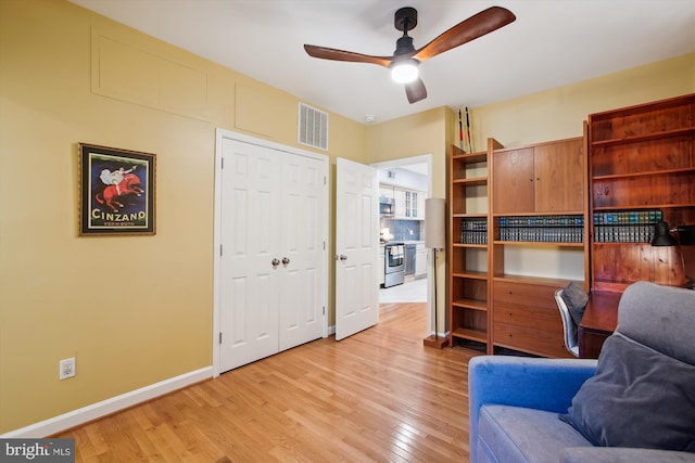1725 Willard St NW Unit 3, Washington, DC 20009 - office space featuring a ceiling fan and light wood-style flooring
