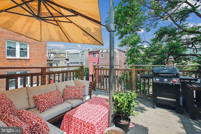 1725 Willard St NW Unit 3, Washington, DC 20009 - deck with an outdoor living space and a grill