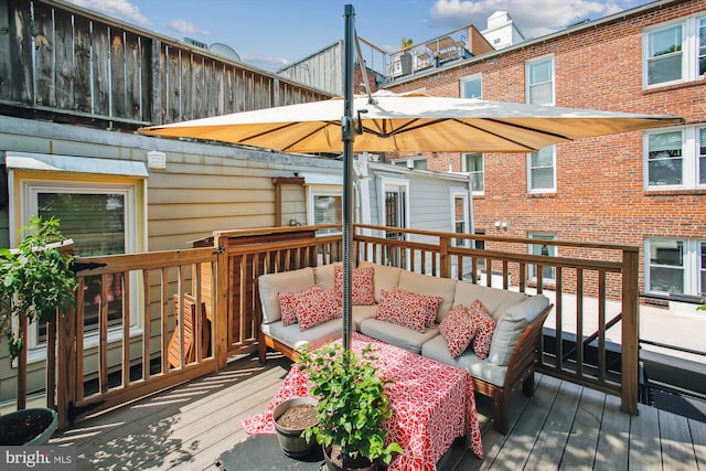 1725 Willard St NW Unit 3, Washington, DC 20009 - wooden deck featuring an outdoor living space