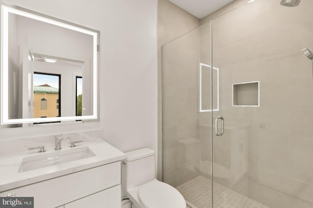503 L St NE Unit B, Washington, DC 20002 - bathroom featuring toilet, a shower stall, and vanity