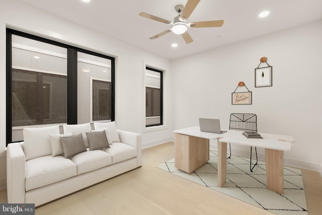 503 L St NE Unit B, Washington, DC 20002 - home office with a ceiling fan, recessed lighting, and baseboards