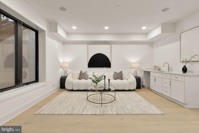 503 L St NE Unit B, Washington, DC 20002 - living room with light wood-style floors, recessed lighting, and baseboards
