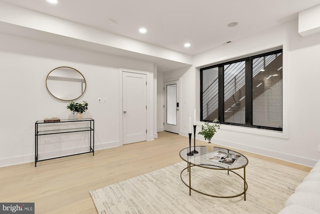 503 L St NE Unit B, Washington, DC 20002 - living area featuring light wood-type flooring, baseboards, and recessed lighting