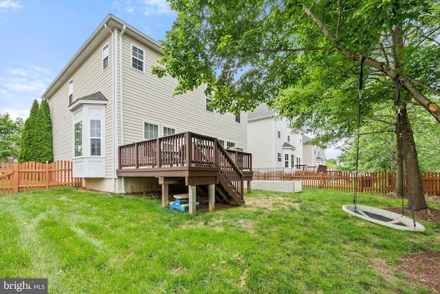 42030 Zircon Dr, Aldie, VA 20105 - back of house with a wooden deck and stairway