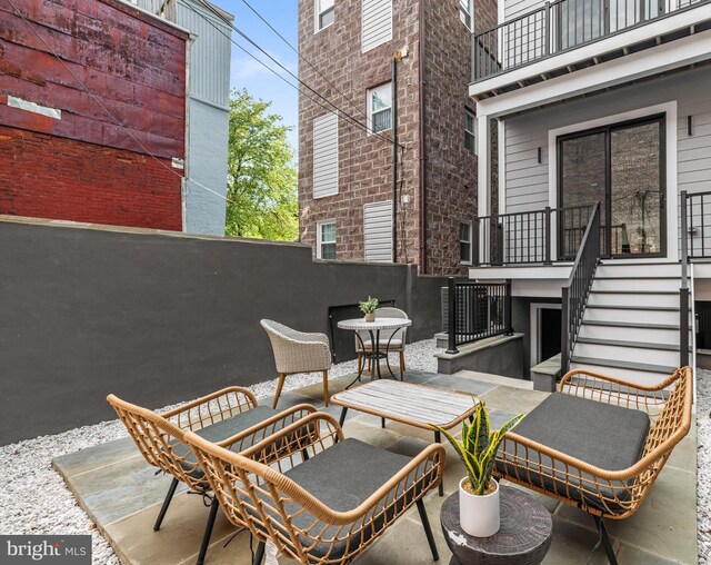 1407 1st St NW Unit 1, Washington, DC 20001 - view of patio / terrace featuring a balcony, central air condition unit, and fence