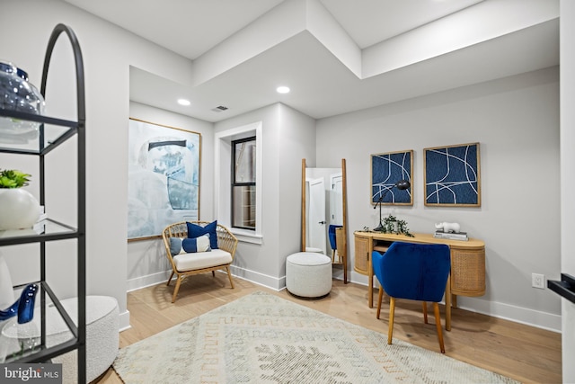 1407 1st St NW Unit 1, Washington, DC 20001 - office area with wood finished floors, baseboards, and recessed lighting