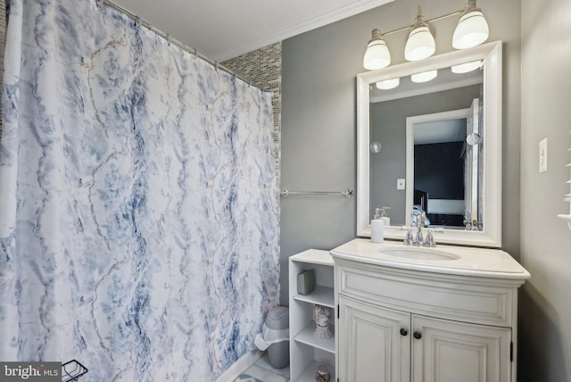 11 Moro Dr, Hamilton, NJ 08619 - full bathroom with ornamental molding, vanity, and curtained shower