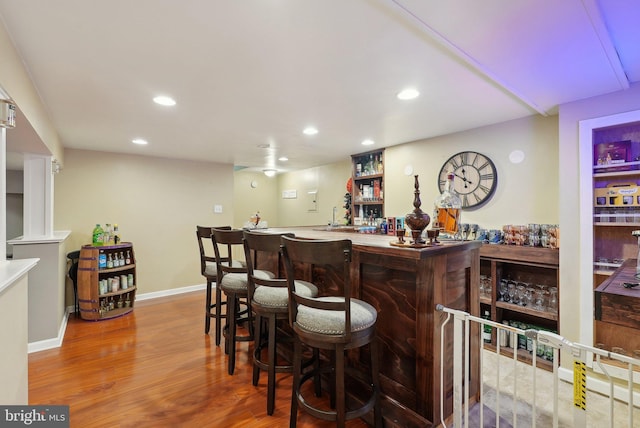 11 Moro Dr, Hamilton, NJ 08619 - indoor wet bar with wood finished floors, recessed lighting, and baseboards