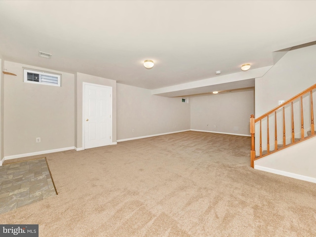 12318 Cherry Branch Dr, Clarksburg, MD 20871 - finished basement featuring carpet flooring, stairs, and baseboards