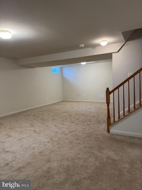 12318 Cherry Branch Dr, Clarksburg, MD 20871 - finished basement featuring carpet, stairs, and baseboards