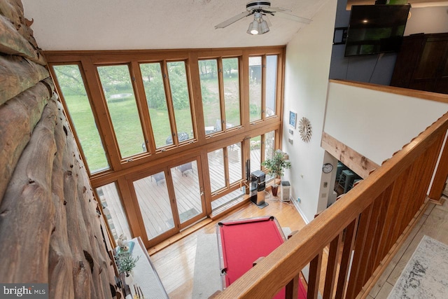 7430 Joes Creek Rd, Linville, VA 22834 - living area featuring wood finished floors, a ceiling fan, and baseboards
