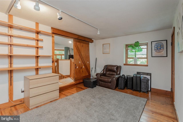 7430 Joes Creek Rd, Linville, VA 22834 - sitting room with rail lighting, light wood finished floors, and healthy amount of natural light