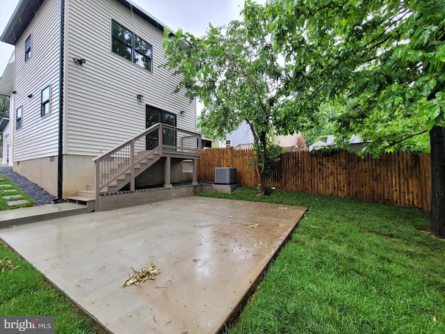 5209 10th Pl S, Arlington, VA 22204 - back of house featuring a patio area, cooling unit, and stairway