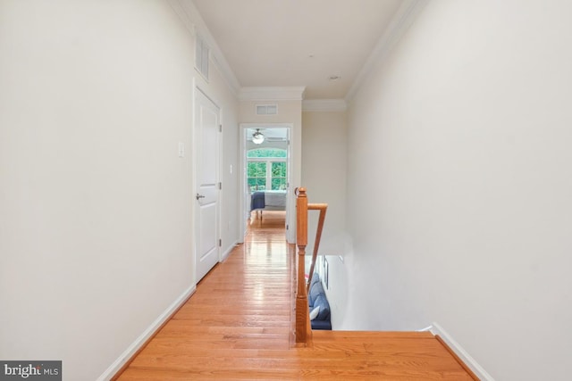 444 Exchange Ave Unit 444, Gaithersburg, MD 20878 - hall with light wood finished floors, crown molding, and baseboards