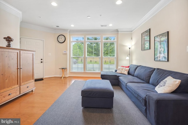 444 Exchange Ave Unit 444, Gaithersburg, MD 20878 - living room with crown molding, recessed lighting, light wood finished floors, and baseboards