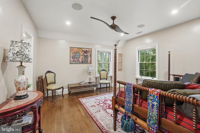 4301 Forest Ln NW, Washington, DC 20007 - living room with ceiling fan, wood finished floors, recessed lighting, and baseboards