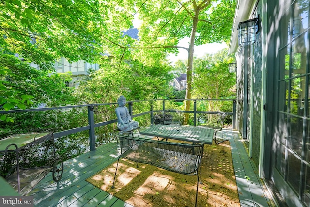 4301 Forest Ln NW, Washington, DC 20007 - view of wooden balcony featuring a deck