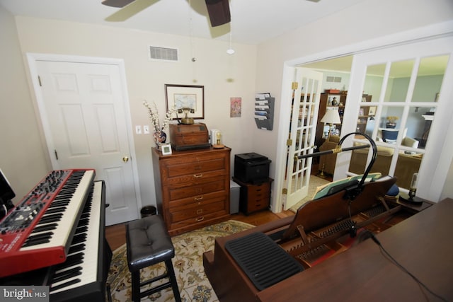 10 Casimir Ct, New Castle, DE 19720 - workout room featuring a ceiling fan and french doors