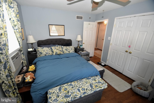10 Casimir Ct, New Castle, DE 19720 - bedroom with wood finished floors, a closet, and a ceiling fan