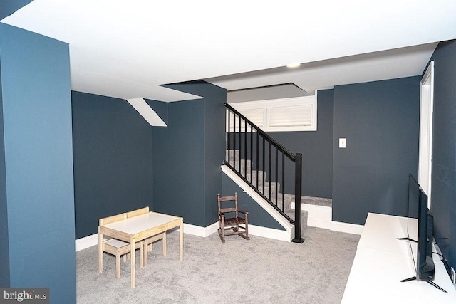 8035 Wood Ave, Sparrows Point, MD 21219 - stairs with baseboards and carpet