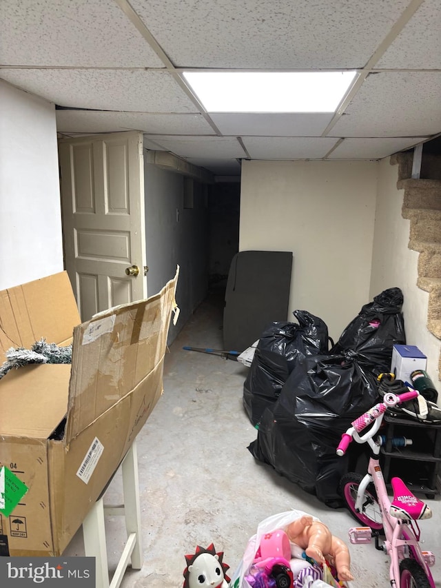 3857 N Marshall St, Philadelphia, PA 19140 - finished below grade area featuring a paneled ceiling and stairs