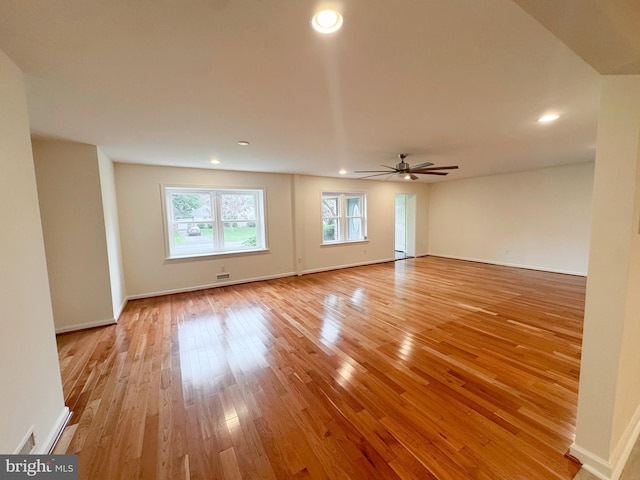 1392 Kutz Dr, Pottstown, PA 19465 - unfurnished room featuring light wood-type flooring, ceiling fan, and recessed lighting