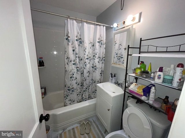 3110 Wellington St, Philadelphia, PA 19149 - full bathroom with a sink, shower / tub combo with curtain, and toilet