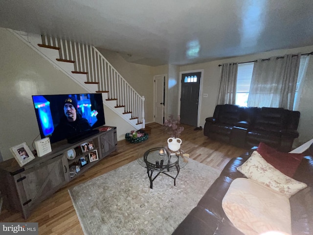 3110 Wellington St, Philadelphia, PA 19149 - living room featuring wood finished floors and stairs