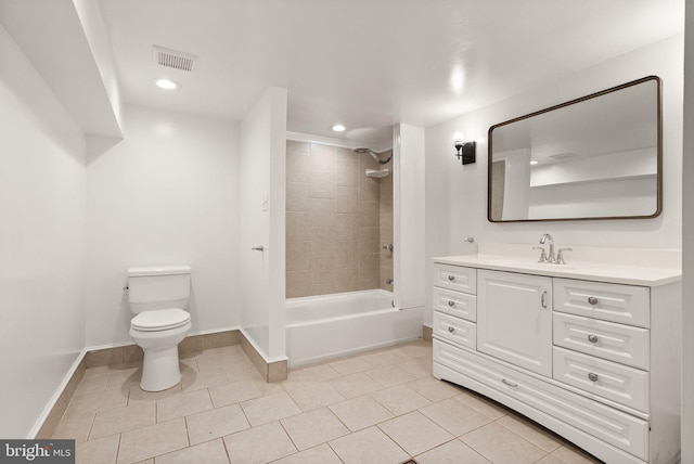 513 Tavenner Ct, Sterling, VA 20164 - bathroom featuring toilet, baseboards, tile patterned flooring, vanity, and washtub / shower combination