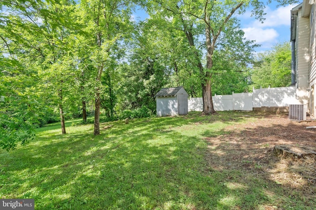 513 Tavenner Ct, Sterling, VA 20164 - view of yard with a storage shed, an outdoor structure, and central AC
