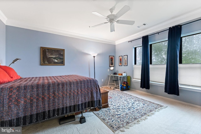 8435 Peace Lily Ct Unit 314, Lorton, VA 22079 - bedroom featuring crown molding, carpet floors, a ceiling fan, and baseboards