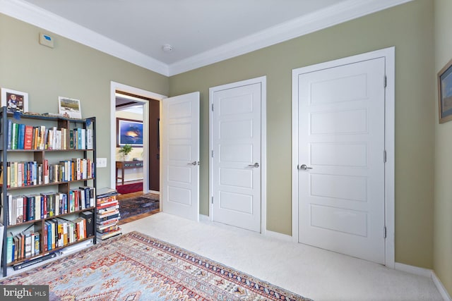 8435 Peace Lily Ct Unit 314, Lorton, VA 22079 - carpeted bedroom featuring crown molding and baseboards