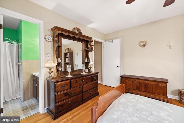 350 Poorhouse Rd, Winchester, VA 22603 - bedroom featuring light wood-style floors, ensuite bathroom, and a ceiling fan