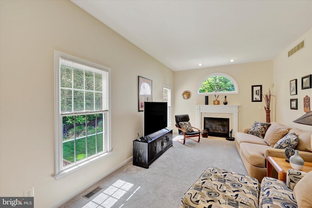 7 Chattam Ct, Baltimore, MD 21234 - living area with a fireplace with flush hearth, carpet flooring, and baseboards