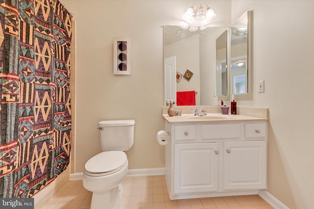 7 Chattam Ct, Baltimore, MD 21234 - full bathroom featuring toilet, tile patterned flooring, a shower with shower curtain, and vanity