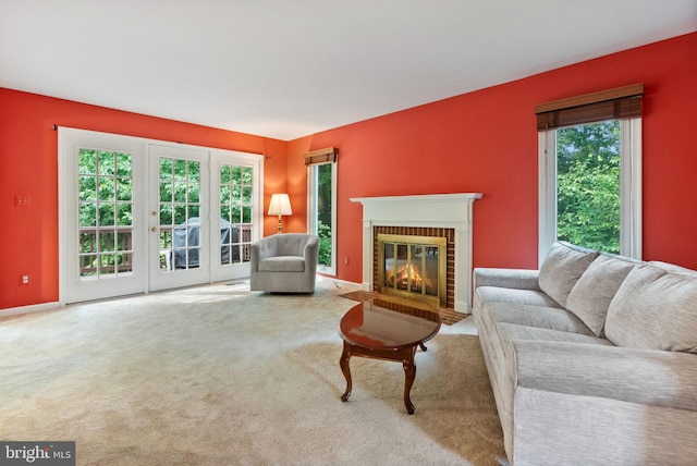 5212 Braywood Dr, Centreville, VA 20120 - carpeted living area featuring plenty of natural light and a fireplace